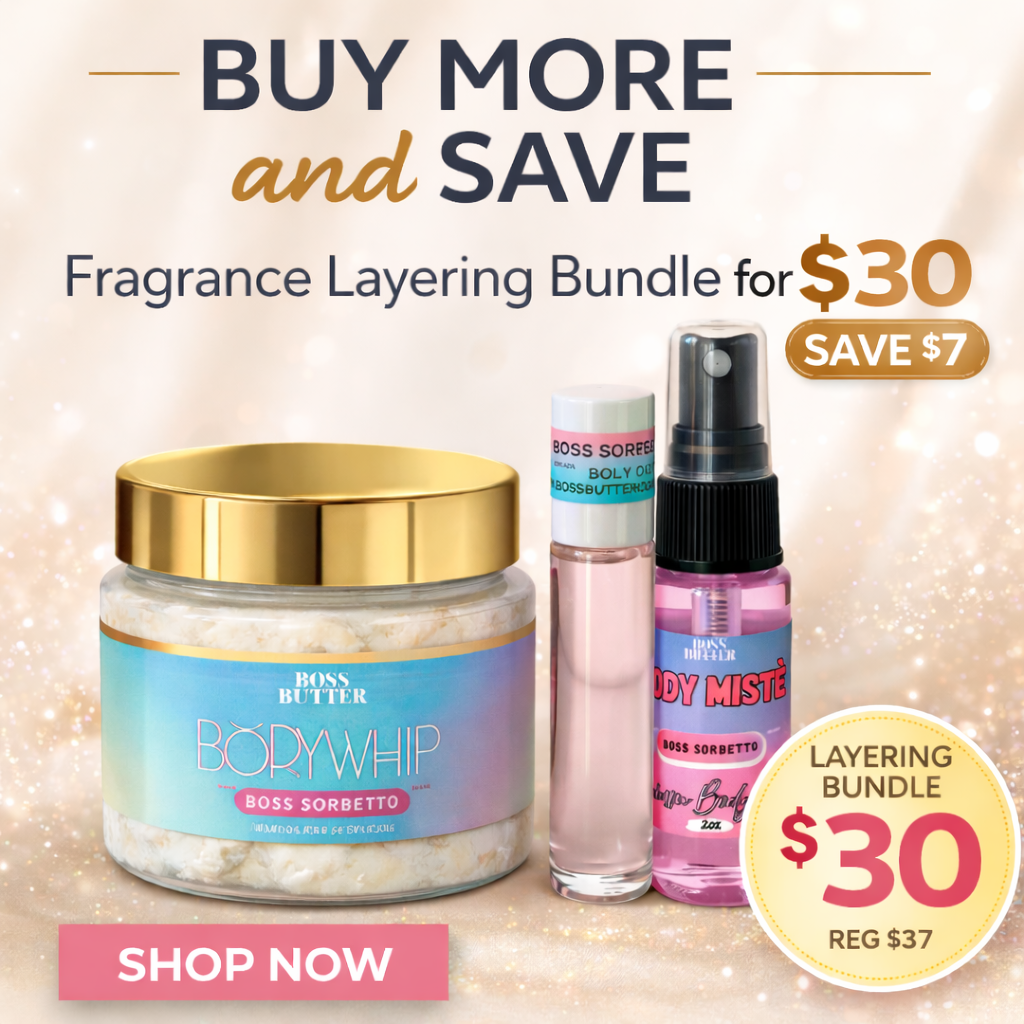 Fragrance Layering Bundle – Shea Butter, Body Mist & Perfume Oil for Long-Lasting Scent